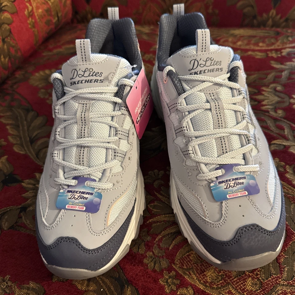 Skechers / D'Lites / POPULAR VOTE / Light Blue Multi / Memory Foam / size10 - Image 2 of 4