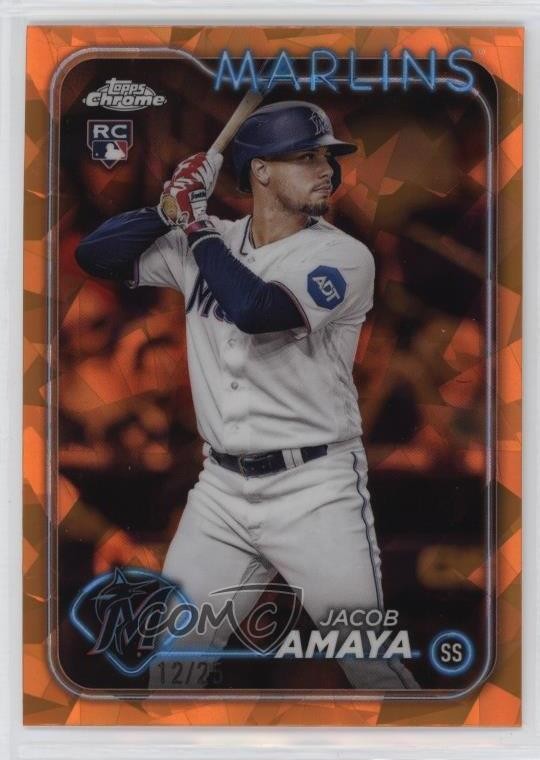 2024 Topps Chrome Sapphire Edition Orange 12/25 Jacob Amaya #144 Rookie RC nf5