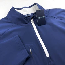 Peter Millar Crown Crafted Performance Half Zip Jacket Navy Blue XL $240