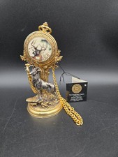 Franklin Mint 10-Point Buck 24k Gold Plated Pocket Watch & Stand - EXCELLENT