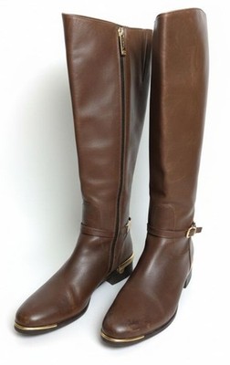 Baldinini Trend Brown Leather Knee-High Boots Women US 8 EU 38.5 Italy