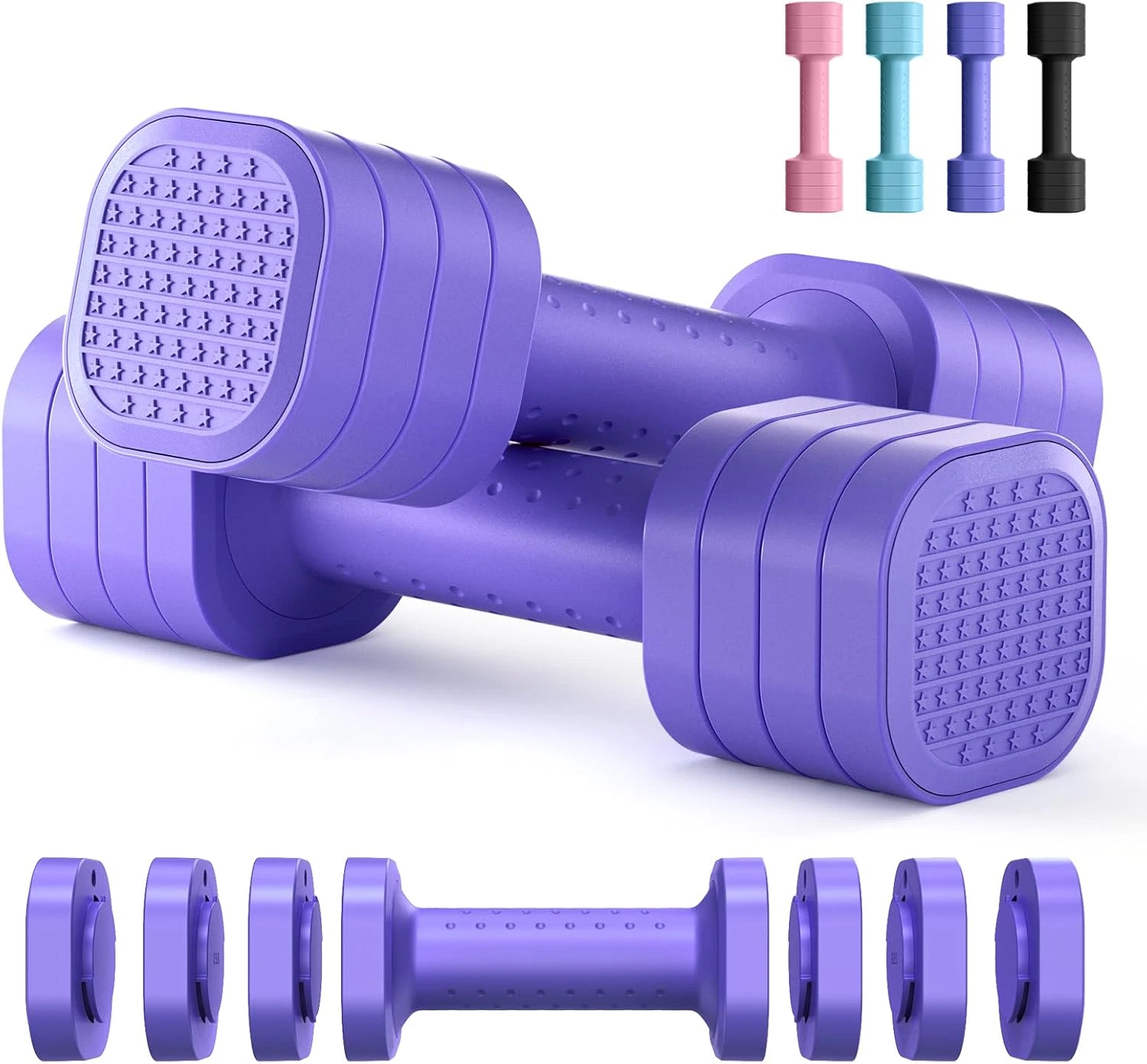 Adjustable Dumbbell Set, 4 in 1 Free Weight Dumbbell Set for Women, Hand Weight