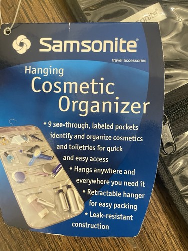 Samsonite Hanging Cosmetic Travel Organizer Bag See-through Labeled Pockets NWT - Afbeelding 13 van 21