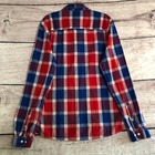 H&M Divided Shirt Mens M Red White Blue Plaid Button Up Cotton Long Sleeve New