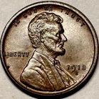 1918-S Lincoln Cent Wheat Penny, AU+ Original!!