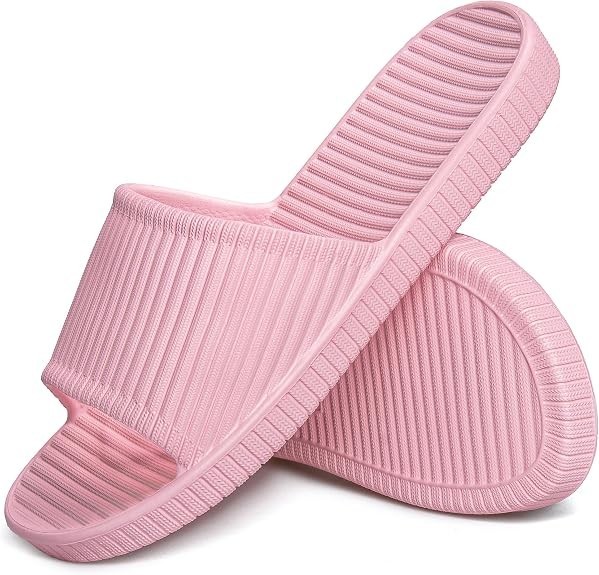 House Slippers for Women Men, Shower Shoes, Quick Dry Non Slip Slide Sandal Pair
