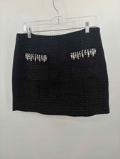 Pre-Owned Cinq a Sept Black Size 10 Mini Skirt