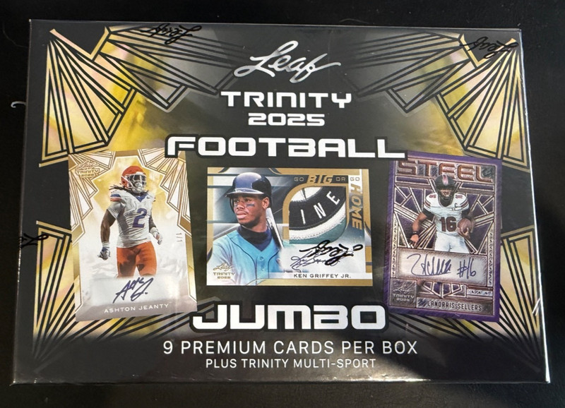 2025 Leaf Trinity Football NFL Factory Sealed Jumbo Hobby Box