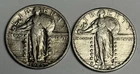 XF 1925-P + 1926-P Standing Liberty Silver Quarters, Lustrous Type Coins Set Lot