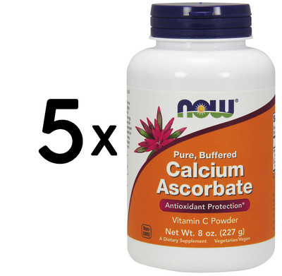 5 x NOW Foods Calcium Ascorbate, Pure Buffered Powder - 227g (66,04 EUR/kg)