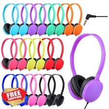 TJZXGUI 20pk Classroom Headphones Students 3.5mm Jack Mixed Colors