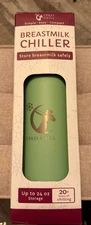 New Ceres Chill BreastMilk Chiller Storage Bottle Stainless Steel 24oz Zen White