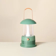 Portable LED Table Lantern with Bluetooth Speaker Green - Hearth & Hand