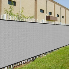 13ft Gray Privacy Fence Screen Mesh Shade Cover Zip-Ties Included for Yard Pool