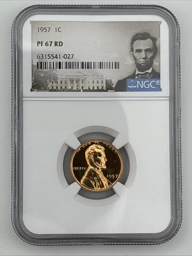 1957 NGC PF67 RD PROOF LINCOLN WHEAT PENNY 1C ONE CENT