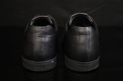 Fendi Monster Eye Low Top Leather Sneakers Black Size 6 - Picture 10 of 15