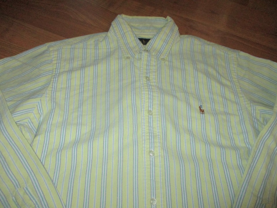 Ralph Lauren long sleeve button down striped shirt, men's size L / eaa521564