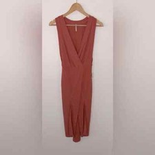 Free People Rising Sun Ribbed V Neck Maxi Dress NWT Size XS Red/Rouge