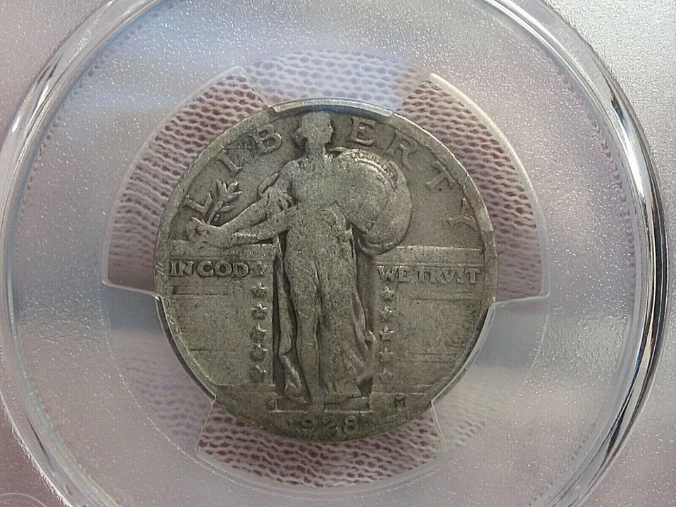 ERROR 1928-s Standing LIBERTY Quarter. PCGS VG08 Inverted MM FS-501 - Image 3 of 4