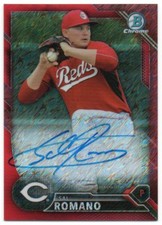 2016 Bowman Chrome Prospect Autographs Red Shimmer Refractors On Card Auto 08/10