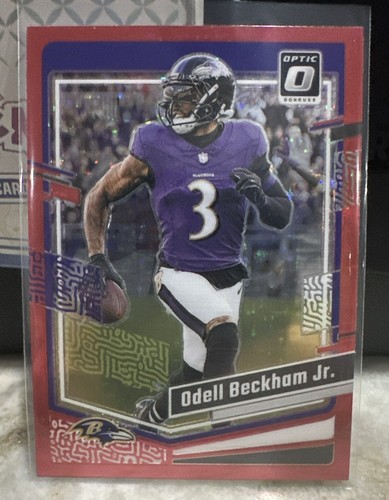 Odell Beckham Jr Sparkle RED PRIZM 2023 Panini Donruss Optic #16 Ravens (CBR)