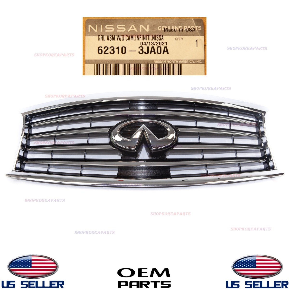 Infiniti Nissan OEM 2013 Jx35 Front Bumper Grille Grill-assy
