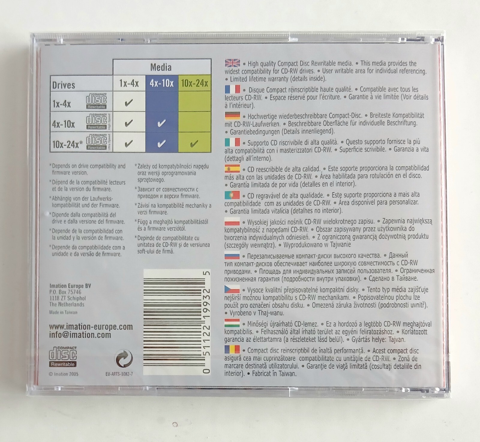 CD-RW réinscriptible contre la perte de données Imation 700 Mo boîtier rigide - 3