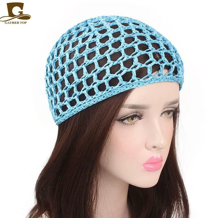 Mesh Hair Net Crochet Cap Fishnet Hairnet Hair net Snood Sleeping Night Cover - Image 2 of 3