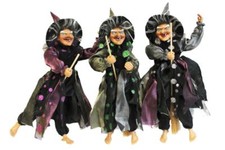 Hexe-fliegend-36 cm-Glitzerrock-Hexenfiguren-Fasching-Halloween-Fasnet-Hexen
