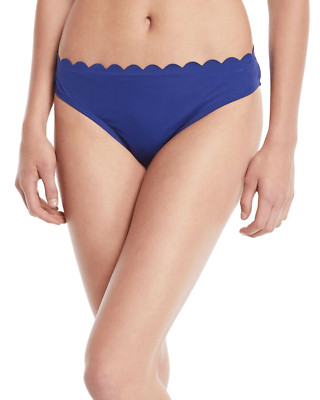 La Blanca Petal Pusher Scalloped Midnight Blue Hipster Bikini Swim Bottom Size 6