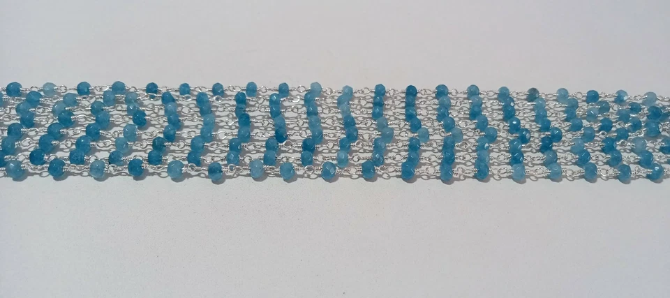 Apatite Calcedonio 4-4,5 mm 3 piedi perline rosario catena di perline filo pl... - Immagine 4 di 4