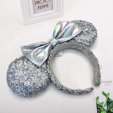 Disney-Parks Cinderella Magic Mirror Silver Minnie Ears Limited Headband
