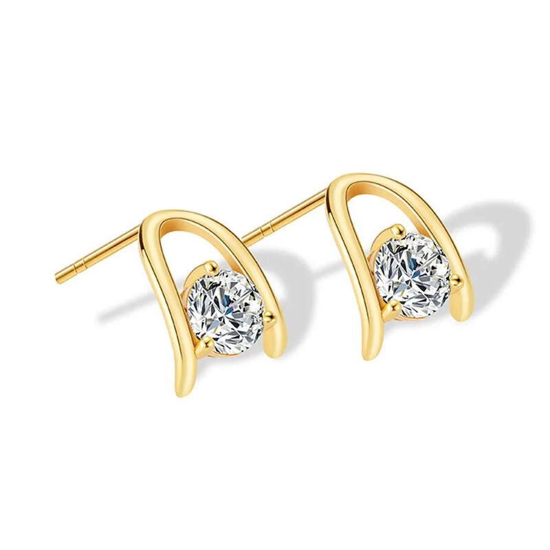0.5/1CT D/VVS1 Round Cut Real Moissanite Women Stud Earrings 925 Sterling Silver