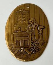 Wendell August Forge 1998 Solid Bronze Checking it Twice 1st Edition Ornament