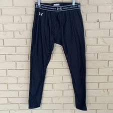 Mens Under Armour Base Fitted Leggings Black XXL Performance Elastic Waist Band