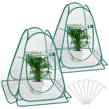 Pop Up Greenhouse Cover Mini PVC Gardening Plant 2-Pack Portable Small