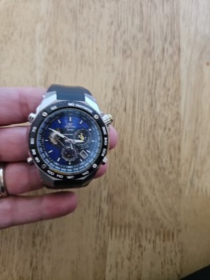 CASIO EDIFICE EFE-500 Quartz Watch Blue Dial Stylish Runs Not Sure How To Set 