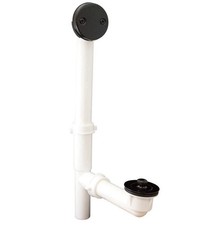 Jones Stephens Lift  Turn 1-1/2" Heavy Walled PVC Overflow Tub Drain Kit, Black