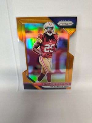  #d /249 Richard Sherman 2018 Panini Prizm Orange Die Cut football 49ers #27