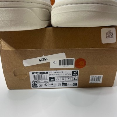Veja V-12 Leather Extra White Pumpkin Men Sneakers Size 48 US13 | eBay