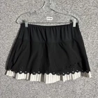 Lucky In Love Women's Size Medium Black Laser Cut Pull On Tennis Skort