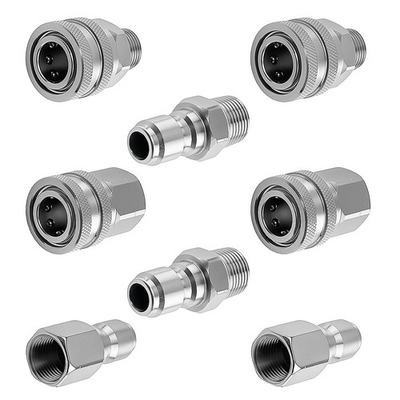 #ad 8 PCS Pressure Washer Quick Connect 3 8 Inch Hose Fittings Stainless Steel $34.54