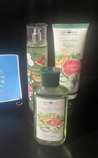Bath Body Works CUCUMBER MELON Body Mist Shower Gel Body Cream Set of 3 New