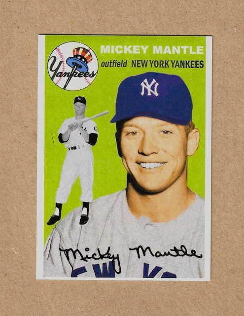 1954 Topps #254 Glossy Mickey Mantle Commemorative Card
