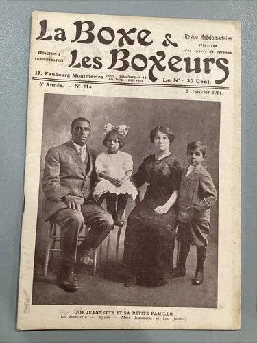 1914 Boxer Joe Jeannette Boxing Cover La Boxe Les Boxeurs Magazine Program