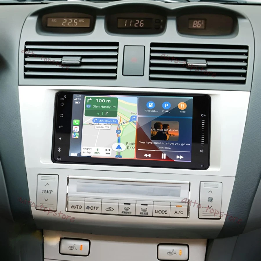 Radio de coche estéreo 2+32 GB CarPlay para Toyota Solara 2004-2008 Android 13 GPS navegación Foto 3 de 4