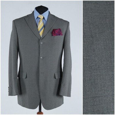 Mens MARKS & SPENCER Sport Coat 46R US Size Grey Wool Blazer Jacket