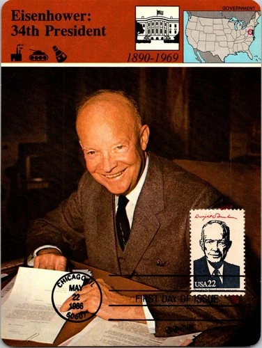 Dr Jim Stamps Maximum Card Dwight Eisenhower 22C Fdc
