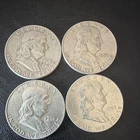 Franklin Half Dollar 50C Lot of 4 (1953,1960,1961) 90% Silver *
