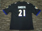 SEWN DEION SANDERS #21 PRIMETIME BALTIMORE RAVENS BLACK NFL GAME FOOTBALL JERSEY — photo 4